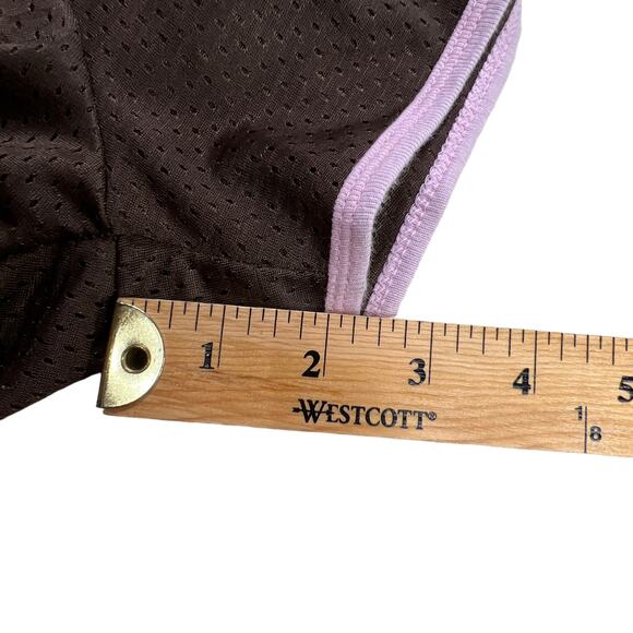 Miami Style Sport Perforated Folly Beach Running Shorts Brown Pink Size Large - Picture 7 of 8